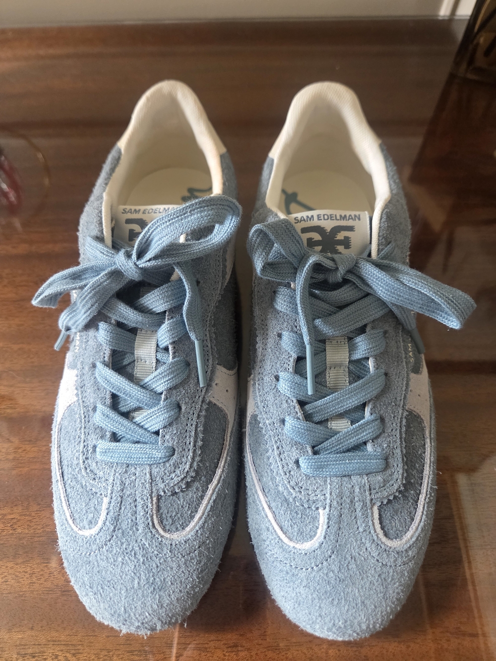NWOT Sam Edelman Light Blue Suede Sneakers